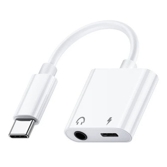 หางหนู Type C to Audio 3.5 + USB C สายแปรงหูฟัง แปลงชาร์จและต่อหูฟัง 3.5 mmได้พร้อมกัน ใช้ได้กับไอแพด Samsungสายแปรงหูฟั