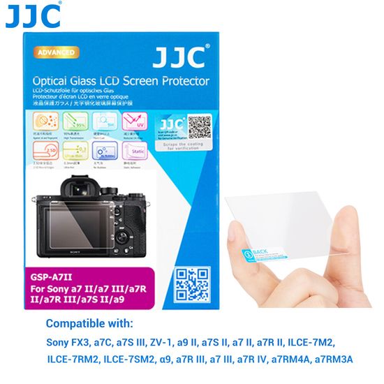 JJC กระจกนิรภัยป้องกันหน้าจอ LCD สำหรับ Sony FX3 a7C a7SIII ZV1 a9II a7SII a7II a7RII ILCE-7M2 ILCE-7RM2 ILCE-7SM2 a9 a7R III a7III a7RIV a7RM4A a7RM3A กล้อง ฟิล์มกระจกนิรภัยกันรอย