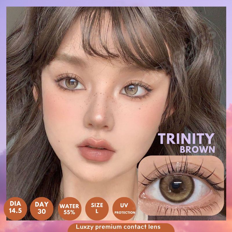 กาแล็กซี่เลนส์ เลนส์กากเพชรxเลนส์ฟิวเตอร์ ฟิวไอดอลสาวจีน By Luxzy Lens Trinity Brown ค่าสาตาปกติ-750