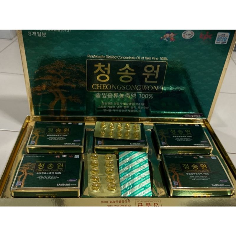 น้ำมันสนเข็มแดงชองซงวอน แท้100% เกรด premium gold 30เม็ด