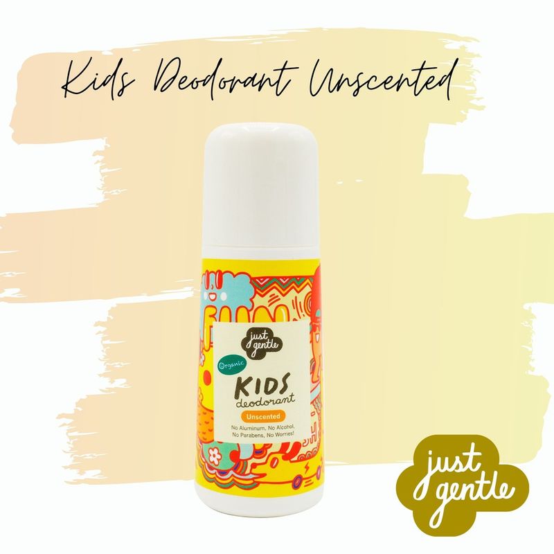 Just Gentle โรลออนเด็ก สูตรไม่มีกลิ่น Organic Kids Deodorant - Unscented (60ml)