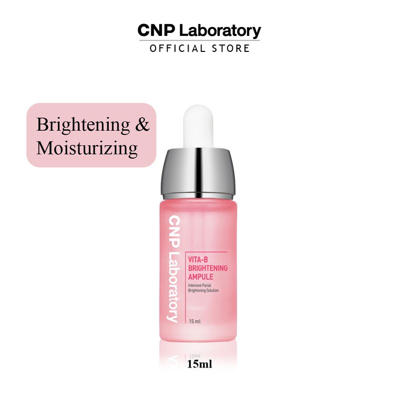 CNP Laboratory VITA-B BRIGHTENING AMPULE แอมพูลผิวใสอมชมพู ผิวแลดูเรียบเนียน  ลดเลือนรอยดำ 15ml.