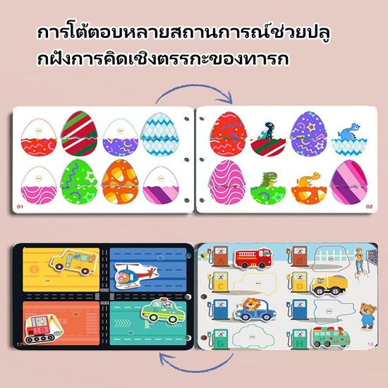 สมุดสติ๊กเกอร์เด็ก Quiet book หนังสือปริศนา หนังสือเด็ก หนังสือเงียบ Busy Book ของเล่นพัฒนาการ ของเล่นเด็ก สื่อกา