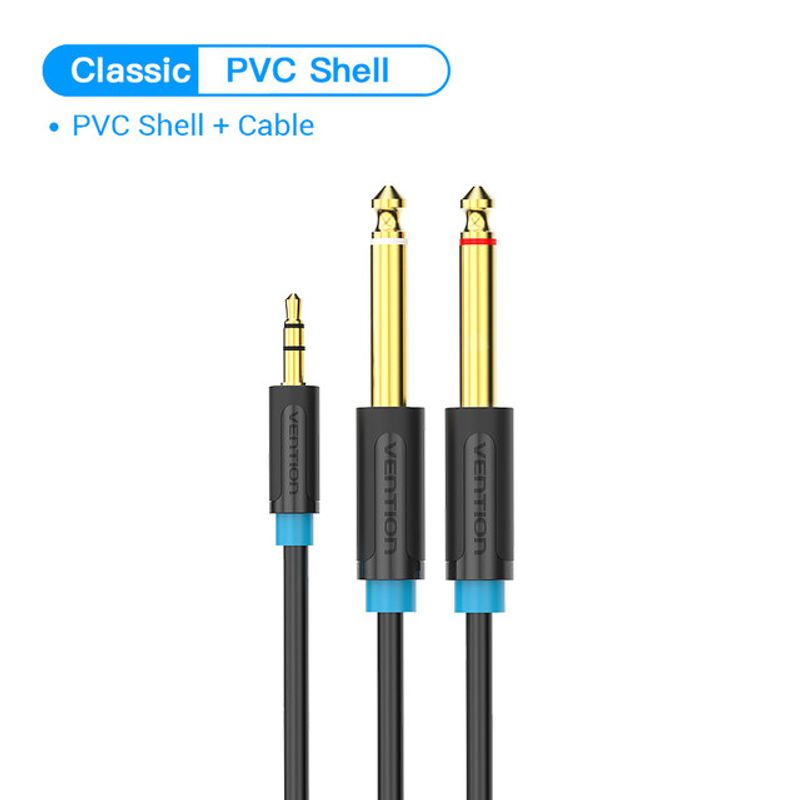 Vention สายสัญญาณเสียง6.35มิลลิเมตรชาย1/4โมโนแจ็คสเตอริโอ1/8แจ็ค3.5มิลลิเมตรถึงคู่6.5มิลลิเมตร Aux เคเบิ้ลสำหรับเครื่องขยายเสียงผสมดีวีดี Playermono เพื่อโมโนสายสัญญาณเสียงชายกับชาย