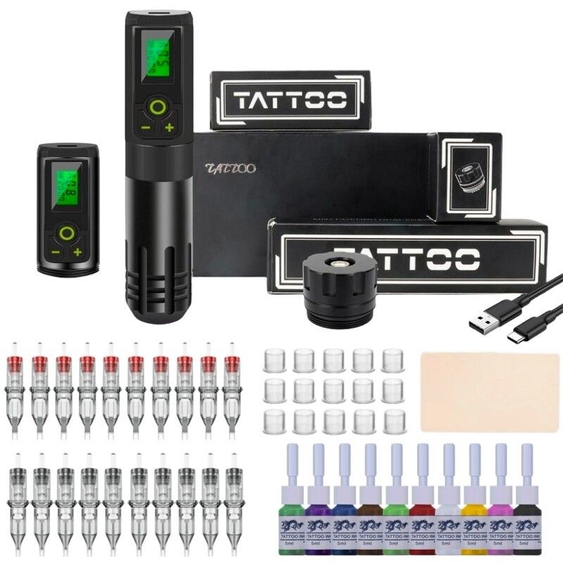 เครื่องสัก เครื่องสักไร้สาย tattoo machines พอร์ตชาร์จ Type-C wireless tattoo pen ปากกาสักไร้สายเครื่องสักปากกา