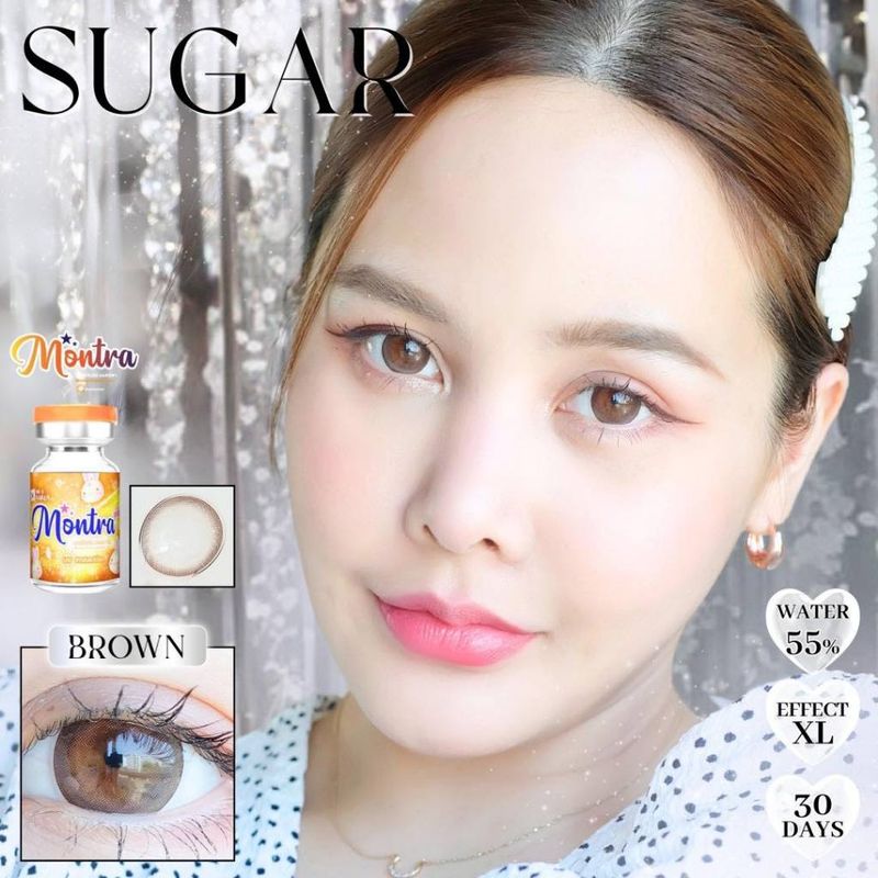 🔥คอนแทคเลนส์✨ขนาดมินิ✨Brown / Gray✨ Mini Sugar (Montra)