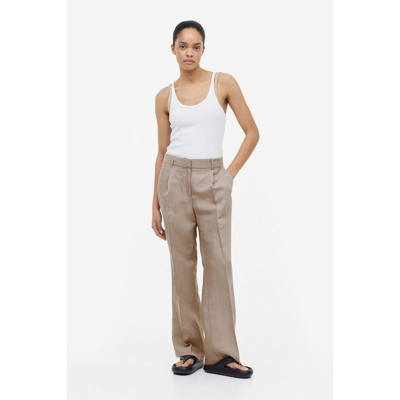 H&M  Woman Wide linen-blend trousers 1162010_2