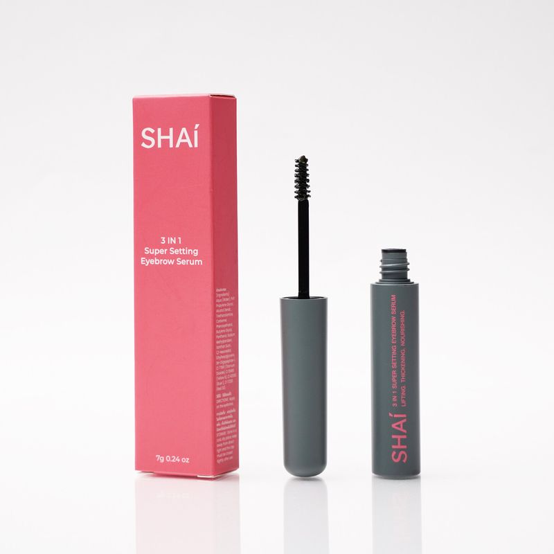 ใหม่ SHAI เจลปัดคิ้วเนื้อเซรั่ม สีน้ำตาลดำธรรมชาติ 3-in-1 Super Setting Eyebrow Serum