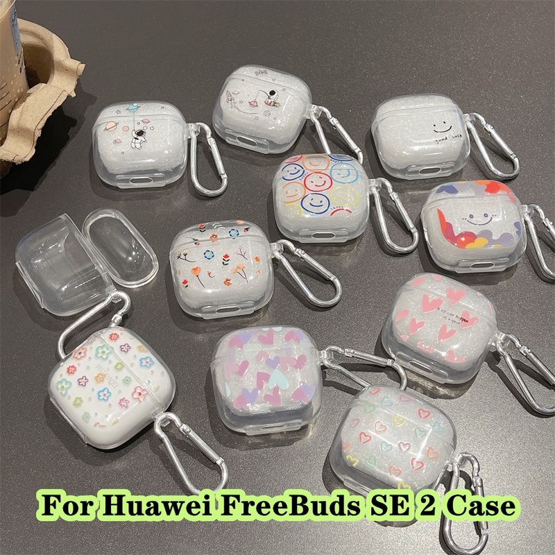 พร้อมส่ง! นําไปใช้กับ Huawei FreeBuds SE 2 เคส Case เคสหูฟัง รูปทรงสามมิติน่ารัก ลายการ์ตูนโปร่งใส