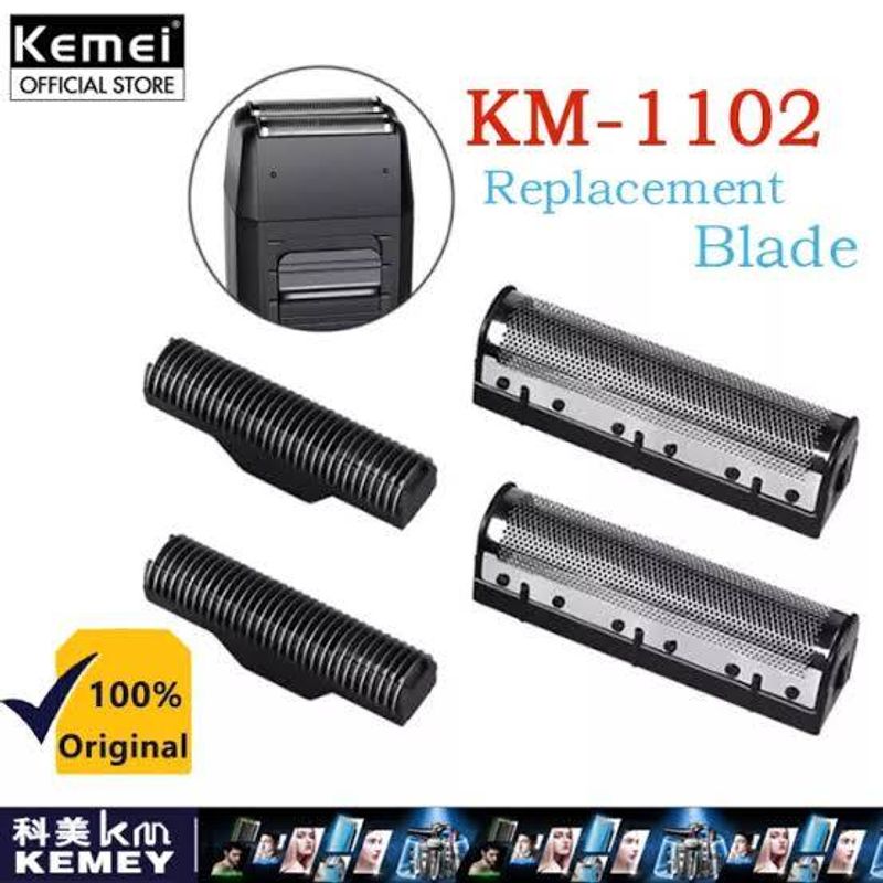 ส่งจากไทย ใบมีดอะไหล่ + แผ่นฟลอยล์ ฝาครอบ เครื่องโกนหนวด Kemei Km-1102  เครื่องโกนหนวด แบบไร้สายใบมีดแฝดลูกสูบเครามีดโกน 2in1