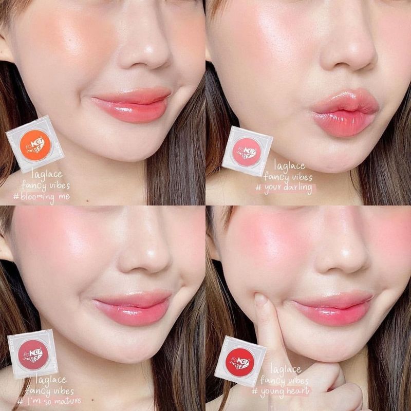 ✦กดในไลฟ์ลด𝟭𝟱𝟬✦ La Glace Baebie Vibes Cream Blush บลัชครีม สีสันสุดน่ารัก จากลากลาส แถมฟรี! พัฟจิ๋ว