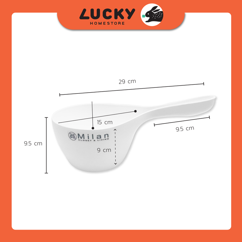 LUCKY HOME ขันน้ำ กระบวยตักน้ำ พลาสติก SQ-8268 เส้นผ่านศูนย์กลาง 15 cm ความสูง 9.5 cm