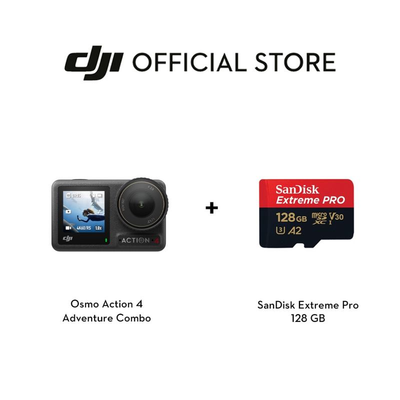 DJI Osmo Action 4 - Action Camera | กล้องแอคชั่น กล้องดำน้ำ | เซ็นเซอร์ขนาด 1/1.3 นิ้ว 4K/120fps FHD | กันน้ำได้ลึก 18 ม