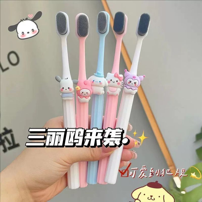 ⚡พร้อมส่ง⚡ Sanrio แปรงสีฟัน ขนแปรงนุ่ม ลายการ์ตูนน่ารัก สีแคนดี้ สําหรับผู้ใหญ่ นักเรียน ใช้ในครัวเรือน