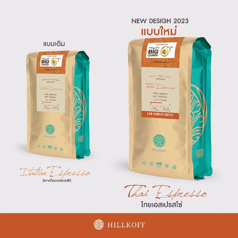 Hillkoff : เมล็ดกาแฟคั่ว อาราบิก้า คั่วกลาง ฮิลล์คอฟฟ์ Thai Espresso Arabica 100% ขนาด 250 g กาแฟ อราบิก้า เมล็ดกาแฟ