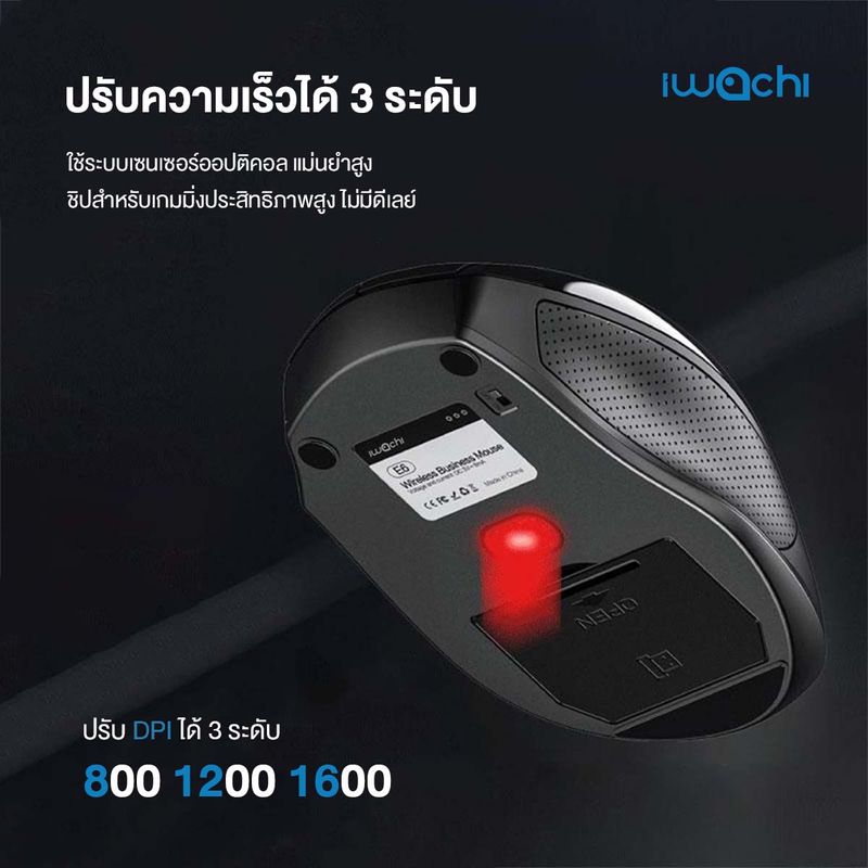 GONGNIU:Iwachi i1 Wireless Mouse,เมาส์ไร้สายiwachi-i1,สีดำ