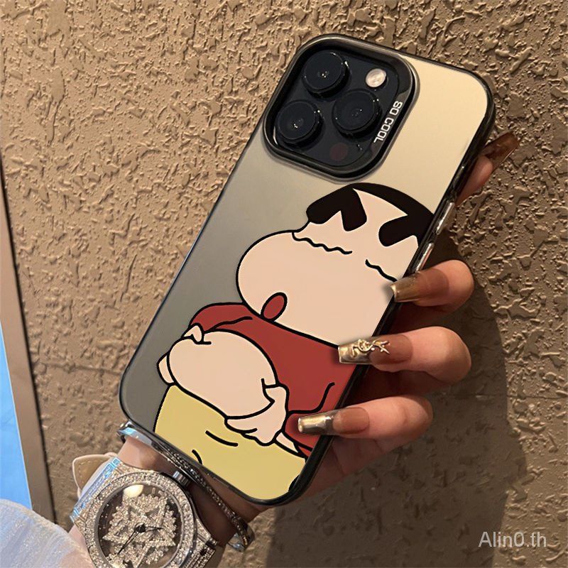 เคสป้องกันโทรศัพท์มือถือ ลายการ์ตูนชินจังน่ารัก กันกระแทก สําหรับ iPhone x xs xr xsmax 11 12 13 14 15 Pro max plus mini