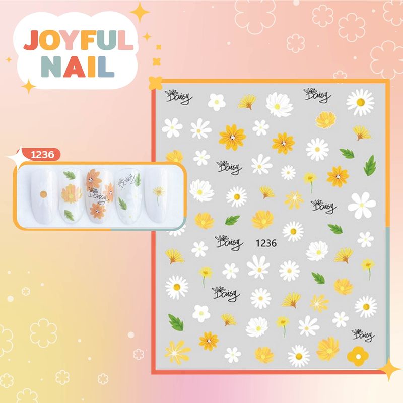 สติกเกอร์ติดเล็บ 3D JOYFUL NAIL ลายการ์ตูน ดอกไม้ ผลไม้ JO