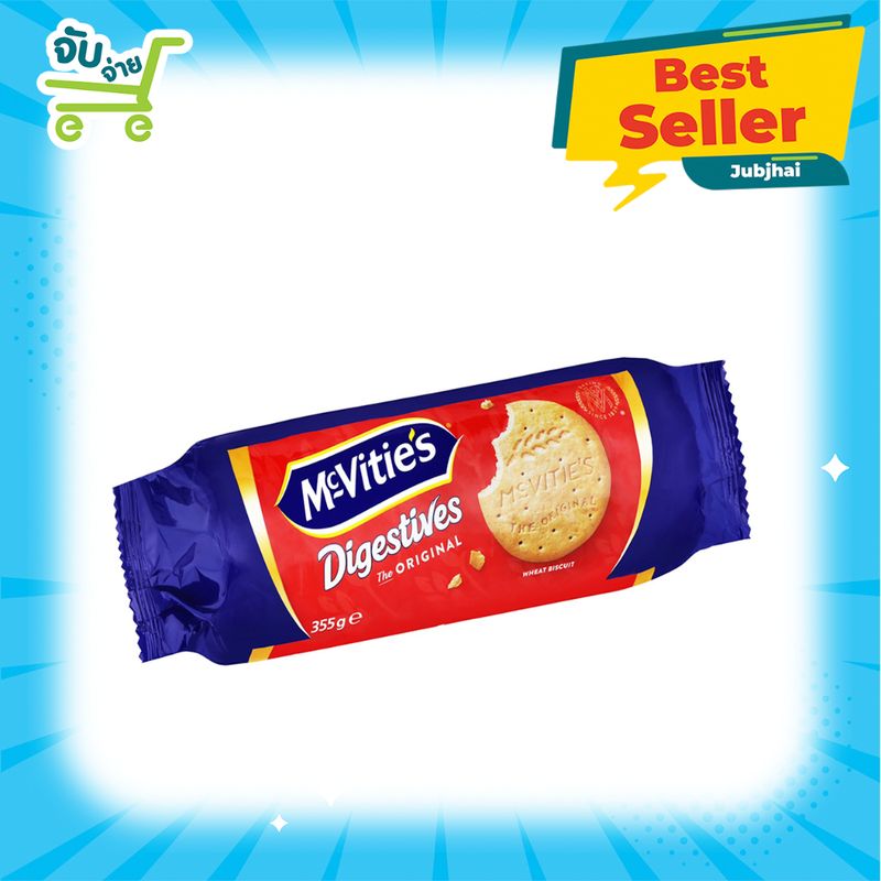 McVitie's Digestive Original Flavour Wheat Biscuits แมคไวตี้ส์ ไดเจสทีฟ บิสกิต ข้าวสาลี รสดั้งเดิม 355 g Mcvities