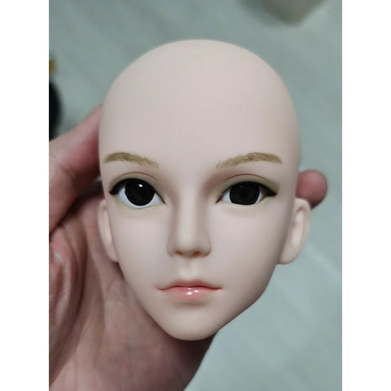 หัวตุ๊กตาผู้ชาย 60 ซม. พร้อมเมคอัพ 1/3 BJD อะไหล่ตุ๊กตาของเล่น DIY ผิวธรรมดา ลูกหมากข้อต่อตุ๊กตา อุปกรณ์เสริม