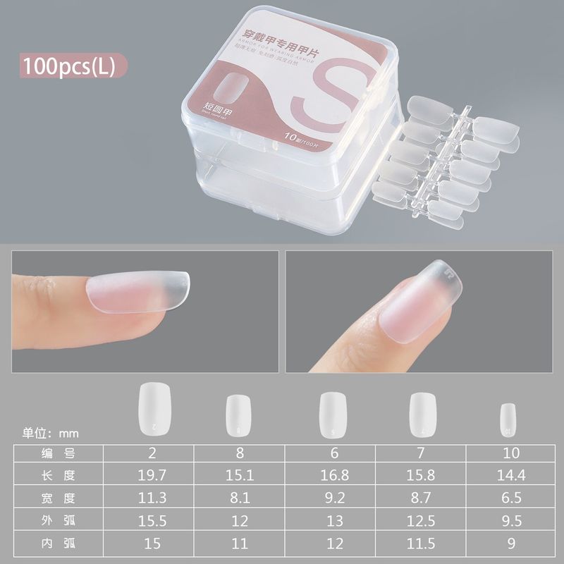 เล็บปลอมอะคริลิค เนื้อแมตต์ สําหรับต่อเล็บ จํานวน 100 ชิ้น