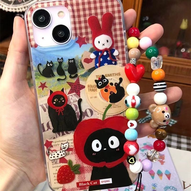 Fun Apple Head Cover Cat Phone Case for Iphone15promax Phone Case New 15 Apple 14/13/12 Soft