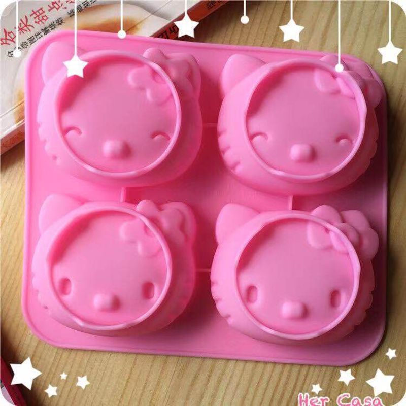 Kitty cake mold Soap mold Dessert Ice cream พิมพ์ซิลิโคน อุปกรณ์เบเกอร์รี่ พิมพ์วุ้นซิลิโคน แม่พิมพ์ซิลิโคน แม่พิมพ์