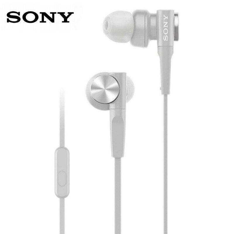 SONY MDR-XB55AP Original Premium In-Ear Extra Bass หูฟังหูฟังสเตอริโอ3.5มม. หูฟังแบบมีสายกีฬาชุดหูฟังไมโครโฟนแฮนด์ฟรีสำหรับ Xiaomi/huawei/samsung โทรศัพท์