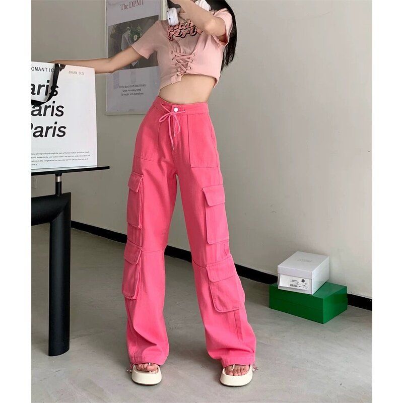 Cici(187) Cargo pants กางเกงขายาวทรงคาร์โก้ มีดีเทลเชือกคิ้วท์ๆ ทรงสวยสไตล์y2k