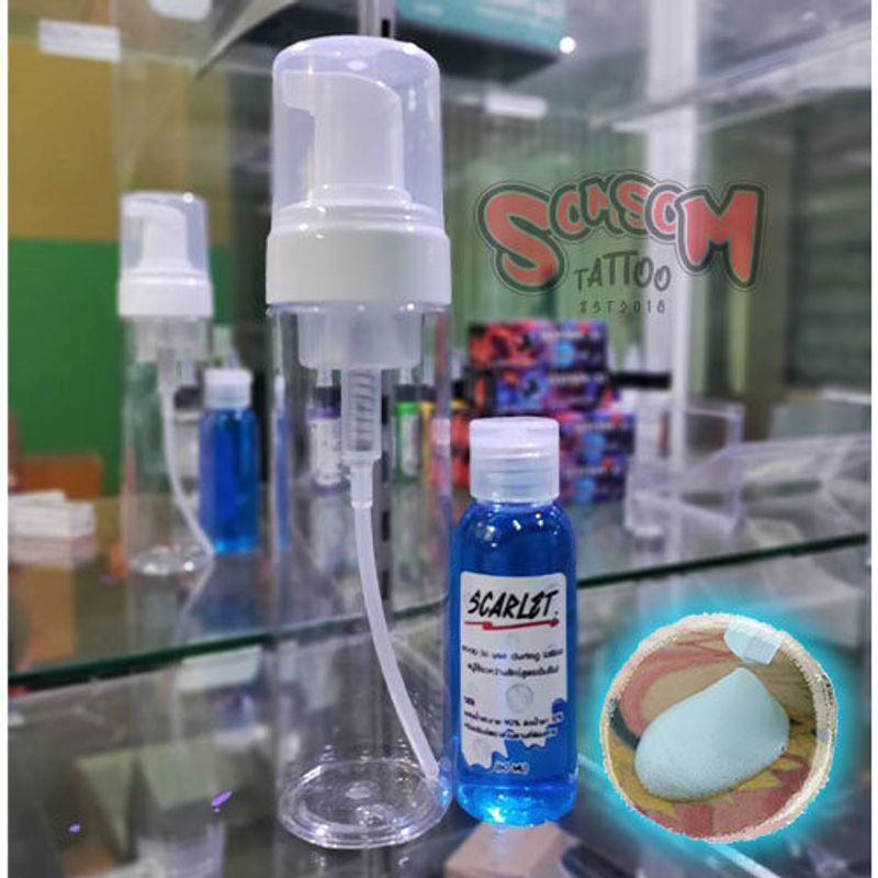 สบู่หัวเชื้อทำความสะอาดขณะสัก และสักเสร็จ / หัวเชื้อ60ml.+ขวดปั๊มโฟม200ml.