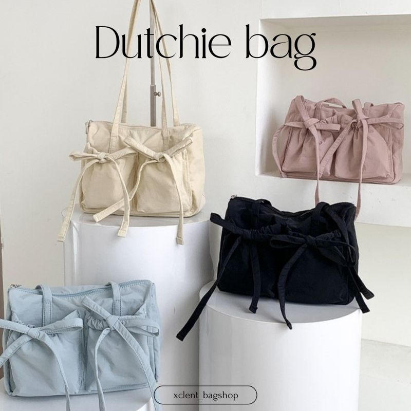 (พร้อมส่ง) Dutchie bag กระเป๋างานผ้าทรงเกาหลี เป็นผ้าไนล่อนงานพรีเมี่ยม น้ำหนักเบา สะพายขึ้นไหล่น่ารักมาก