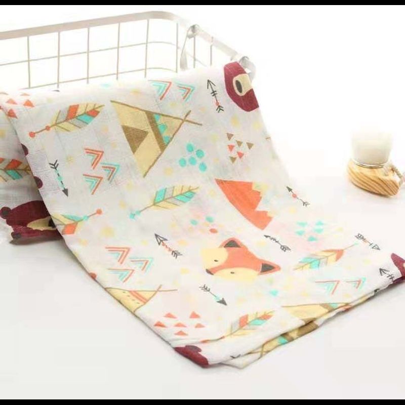 ผ้าห่อตัวมัสลินขนาด110x120 ซม. ผ้าห่อตัวเด็กแรกเกิด ผ้าห่มเด็ก Muslin Swaddles(100%cotton)