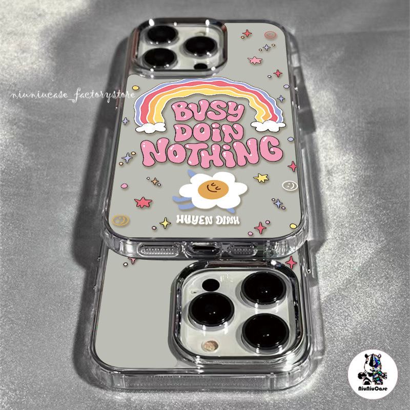 ดอกไม้สีรุ้ง เคสไอโฟน11 14 13 For iPhone 11 13 12 14 15 Pro Max X XS 7 8 Plus XR เคส รูปแบบโปร่งใส ซิลิโคนนุ่มกันกระแทก