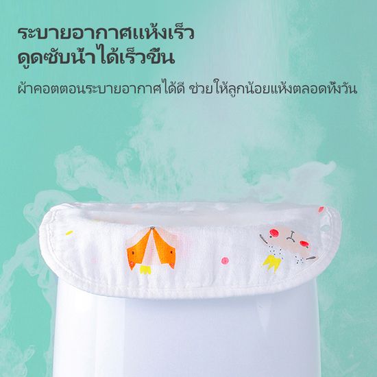 【Einmilk】ผ้ากันเปี้อนเด็ก เนื้อผ้าฝ้าย ทรง U มีกระดุมเพื่อล็อคไม่ให้ผ้าหลุด