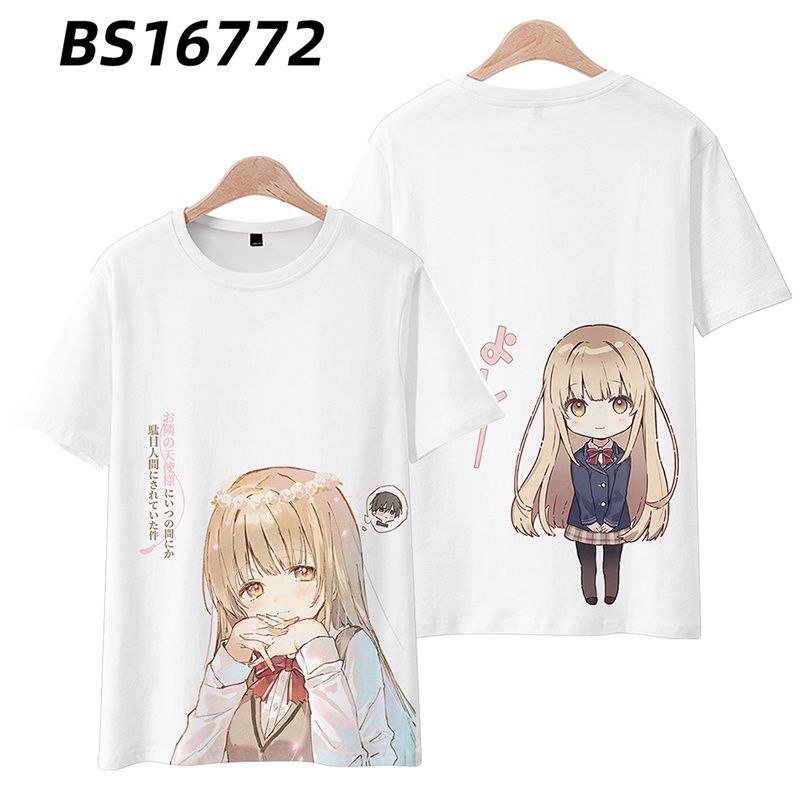 เสื้อยืดแขนสั้น พิมพ์ลายอนิเมะ The Angel Next Door Spoils Me Rotten Mahiru Shiina สําหรับผู้ชาย