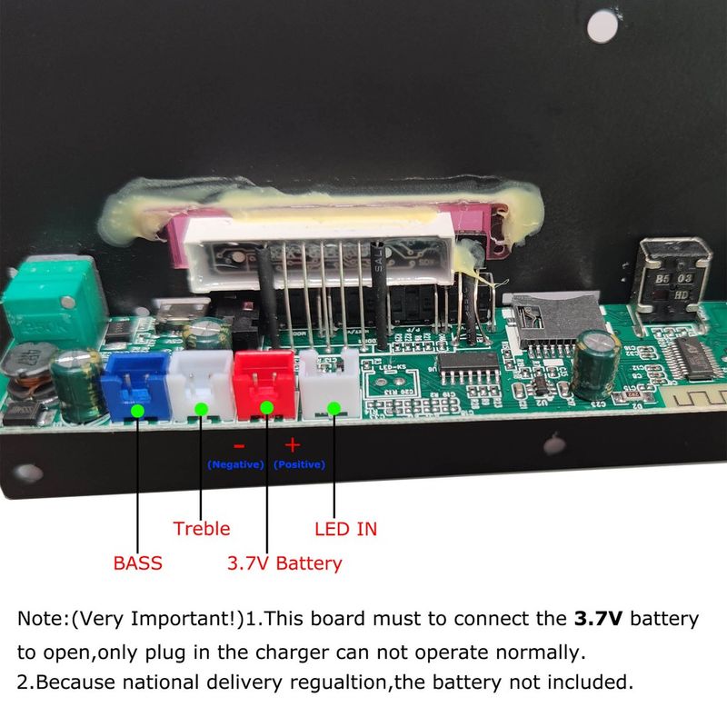 3.7 V  Amplifier Board Square Dance Speaker Amplifier Support Bluetooth AUX TF-Card U-Disk Recording 5-8Inch Speaker คณะกรรมการเครื่องขยายเสียง