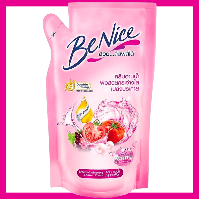 FernnyBaby บีไนท์ BeNice 400ML ครีมอาบน้ำบีไนซ์ ผิวสวยกระจ่างใสเปร่งประกาย ครีมอาบน้ำบีไนซ์ ถุงเติม เลือกสีได้ 400 มล.