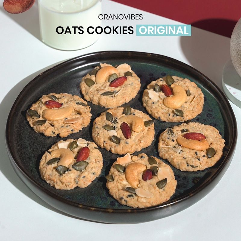 [💛เจ] Granovibes Oats Cookies กราโนไวบ์ส คุกกี้ข้าวโอ๊ต 1 กล่อง บรรจุ 16 ซอง (เลือกรสในตัวเลือก)