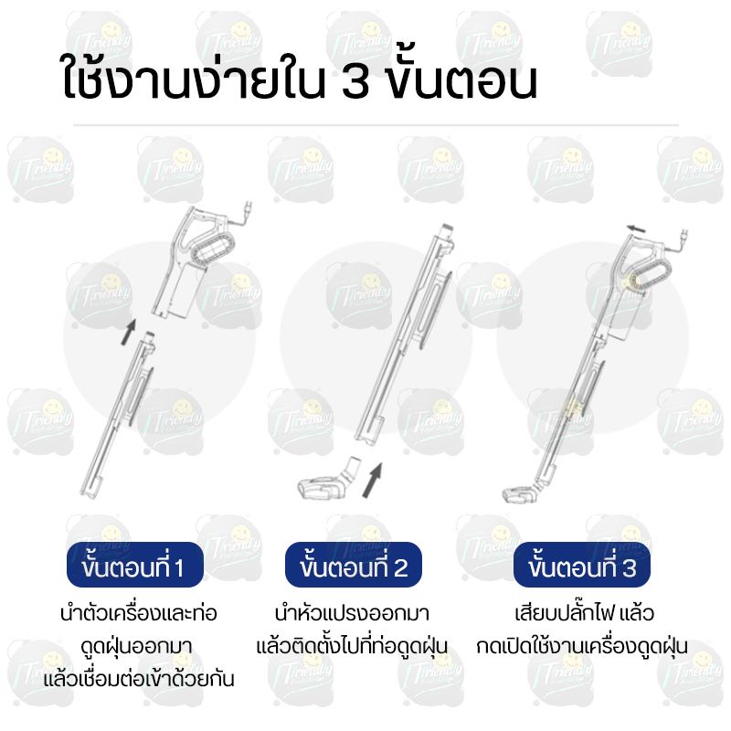 Deerma Handheld Vacuum Cleaner DX810 เครื่องดูดฝุ่น เครื่องดูดฝุ่นพลังไซโคลน ออกแบบด้ามจับเพื่อรองรับการใช้งาน 2 รูปแบบ