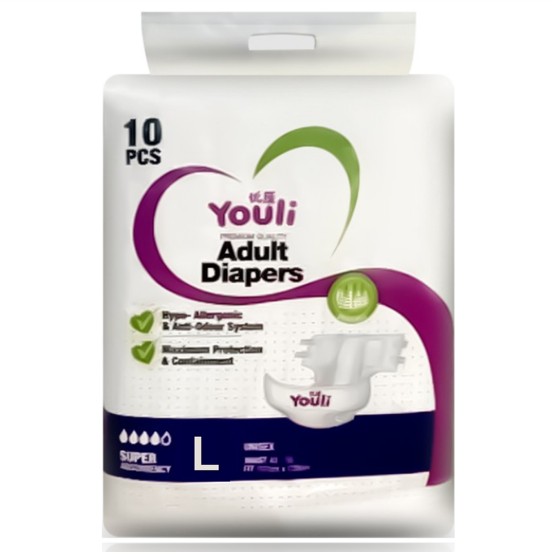 【ทั้งชาย และหญิง】YOULI ผ้าอ้อมผู้ใหญ่100pcs/ชิ้น 2000ML M/L แบบแปะเทป ระบายอากาศ กันรั่วซึม ผ้าอ้อมบางเฉียบ ผ้าอ้อมผู้ใหญ่ ผ้าอ้อมผู้ใหญ่ สูดอา