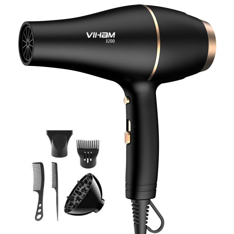 ไดร์เป่าผม 3200วัตต์ ที่เป่าผม VIHAM เครื่องเป่าผม Hair dryer ดีไซน์สวยลมแรงแห้งเร็ว ปรับได้ 3 ระดับ ลมร้อน ลมธรรมดา ลมเย็น ไอออนแสงสีฟ้าบำรุงเส้นผมและคอลลาเจนบำรุงเส้นผม ด้ามจับถนัดมือ ทนทาน น้ำหนักเบา คุณภาพสูง