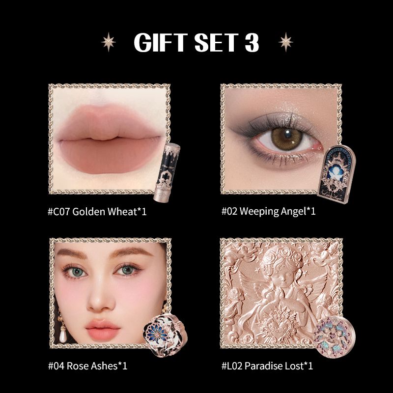 Flower Knows Little Angel Collection Makeup Gift Set Include Lipstick Blush Highlighter Eyeshadow and more