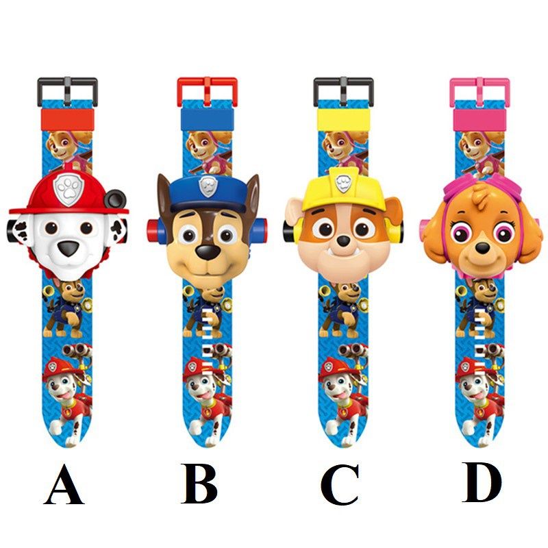 Socute Paw Patrol Projector Watch Chase นาฬิกาข้อมือโปรเจคเตอร์สําหรับ Marshall Rubble Skye