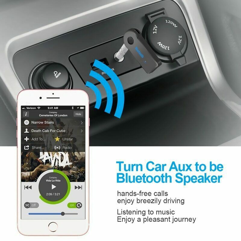 Car Bluetooth Music Receiver ตัวรับสัญญาณบลูทูธ 5.0 บลูทูธในรถยนต์ อุปกรณ์รับสัญญาณบลูทูธ รับสัญญาณบลูทูธไร้สาย AUX 3.5mm ปลี่ยนลำโพงธรรมดาเป็นลำโพงบู