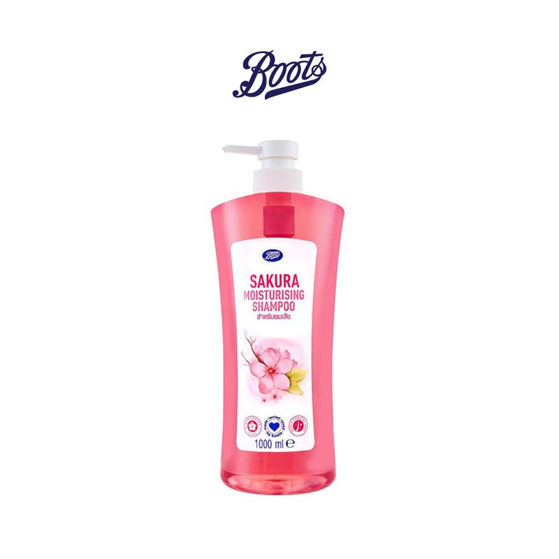 Boots Sakura Moisturising Shampoo บู๊ทส์ ซากุระ มอยส์เจอร์ไรซิ่ง แชมพู