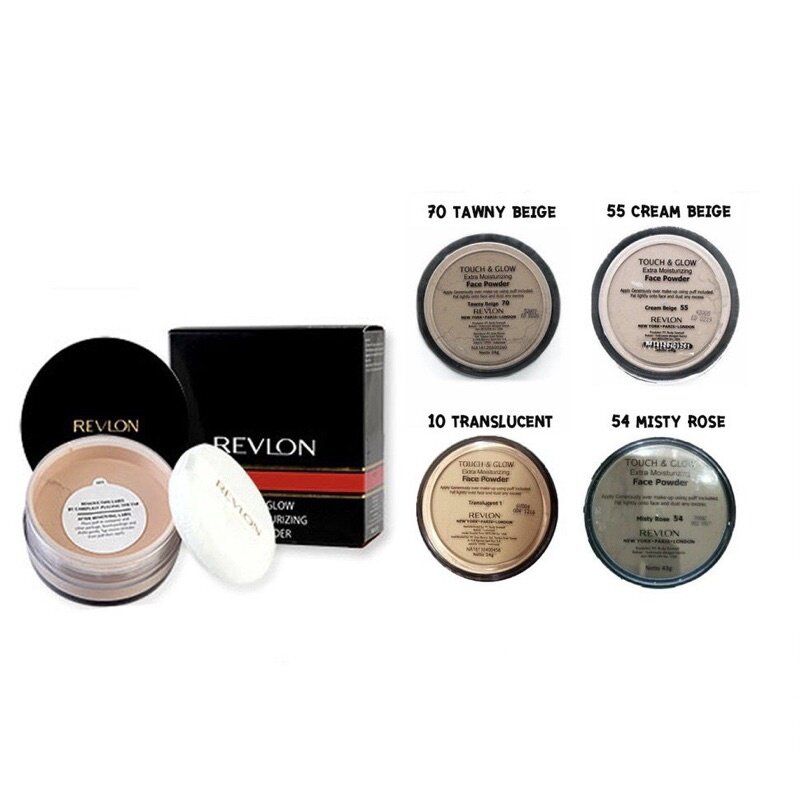 แป้งฝุ่น เรฟลอน Revlon Touch & Glow Extra Moisturizing Face Powder 43g.