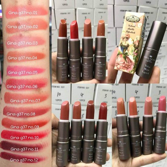 Gina Glam Velvet Matte Lipstick G37 จีน่าแกรม ลิปสติก เนื้อแมท ลิปเนื้อแมท จีน่าเกลม ลิปแมท ลิปจีน่าแกรม ลิป