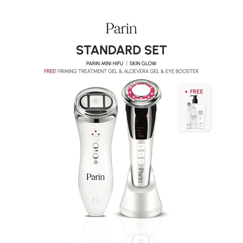 SET PARIN SKIN GLOW & MINI HIFU : หน้ากระจ่างใส กระชับ เฟิร์ม ฟรี! เครื่องนวดใต้ตา