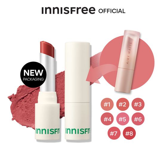 innisfree Airy  Matte Lipstick 3.5g อินนิสฟรี แอรี่ แมตต์ ลิปสติก 3.5 กรัม ลิปแมตต์ ลิปสติก