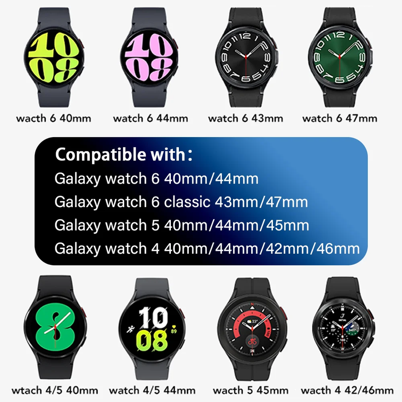 สายนาฬิกาแนวสปอร์ตซิลิโคนสำหรับ Samsung Galaxy Watch 6/5/4 44Mm 40Mm สร้อยข้อมือ Galaxy Watch 4 Classic 5 Pro 46Mm 43Mm 42Mm 45Mm 47Mm